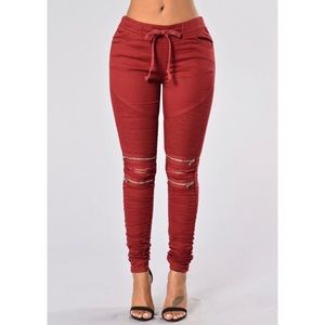 Born this Way FashionNova pant in Burgundy